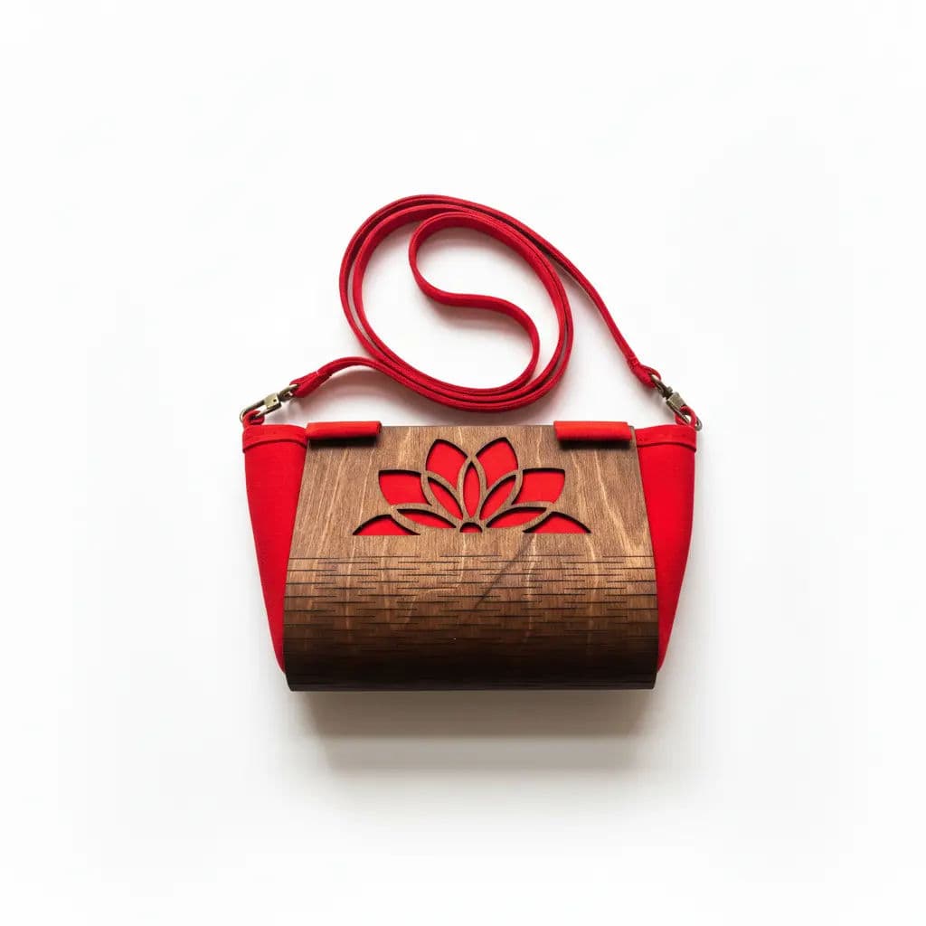 red handbag lotus ornament